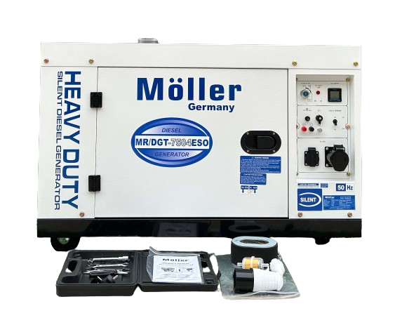 גנרטור דיזל מושתק 7500W חד פאזי של חברת מולר ג