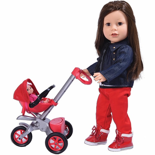 עגלת סטוקי קטנה לבובת ניו יורק + בובת תינוק 