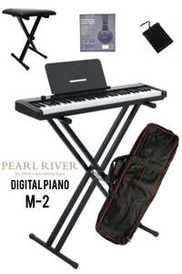 ערכת פסנתר חשמלי נייד 61 קלידים חצי שקולים M2 תצוגת טאץ