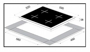 כיריים קרמיות 60 ס''מ sol FQ6VR-1161 סול