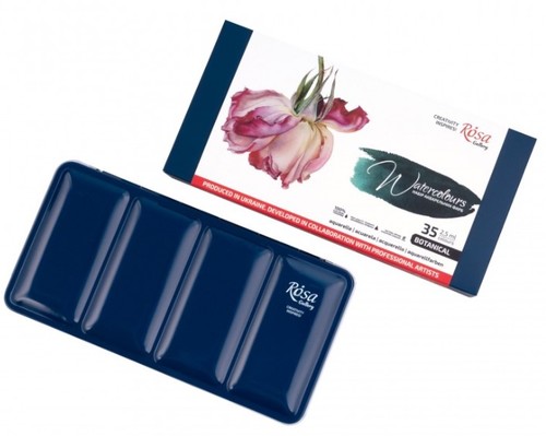 סט צבעי מים, 35 קוביות 'מבית ROSA ( דגם BOTANICAL)