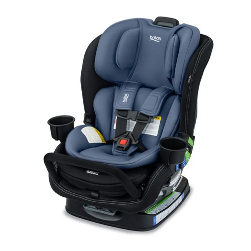 כיסא בטיחות צר פופלר אס קליק טייט Poplar S ClickTight עם מוט אנטיריבאונד, כרית ראש ובד ללא כימיכלים - כחול Arctic Onyx
