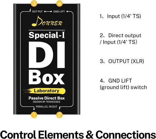 קופסת DI פסיבית מקצועית EC1281 Donner Special-? Professional High-Performance Passive DI-Box מבית DONNER