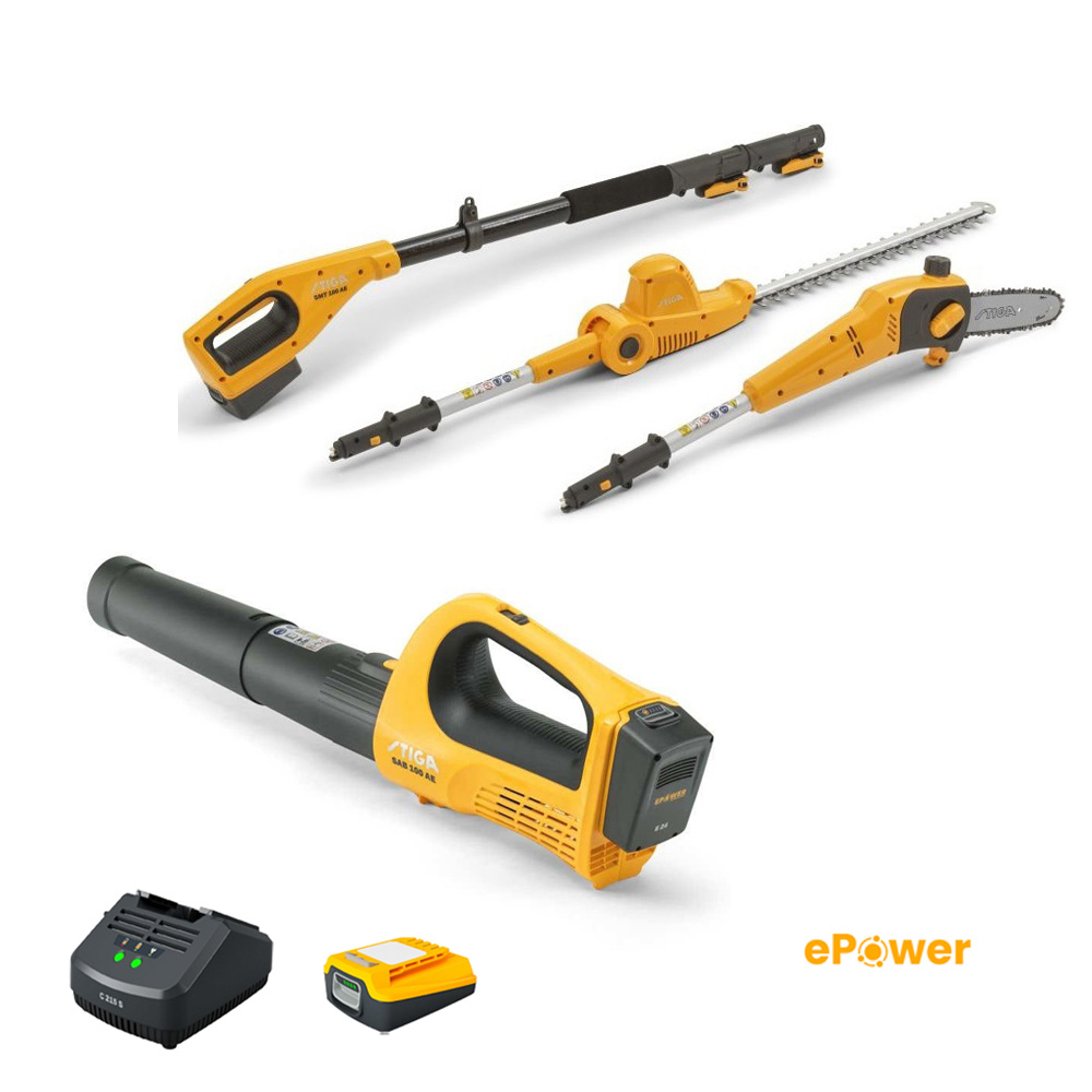 באנדל מפוח BL 100e + קומבי גובה MT 100e + סוללה 4 אמפר ומטע