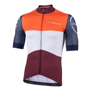 חולצה לרכיבת אופניים לגברים HOLLYWOOD JERSEY כתום-בורדו טכנית אוורירית ומנדפת מאוד