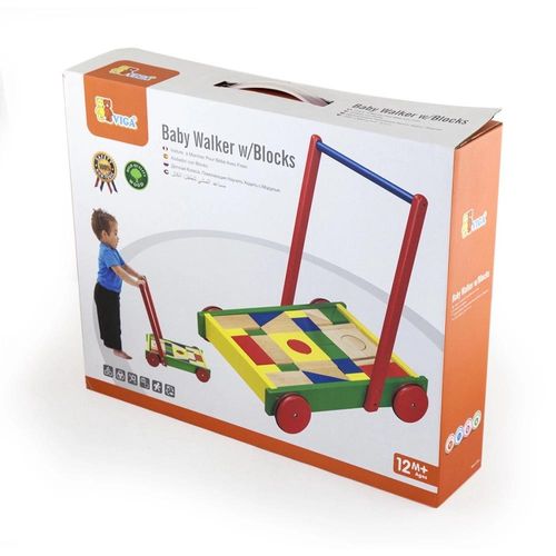 מעודד הליכה עם קוביות מעץ - VIGA 50306