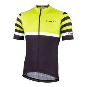 חולצה לרכיבת אופניים לגברים SOLID JERSEY שחור-צהוב דקה ומנדפת מאוד
