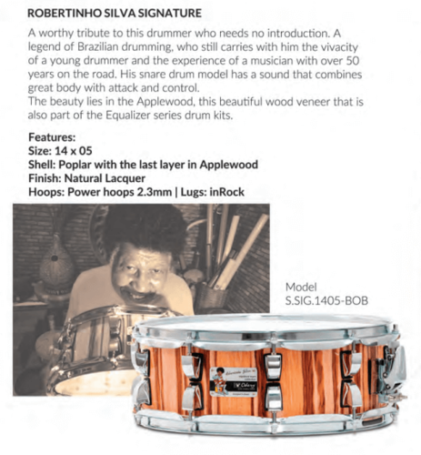 תוף סנר עם חתימה SIG-1405 מסדרת Bob Silva Series גודל 14 אינץ' / 5 אינץ' מבית Odery-(Brazil)