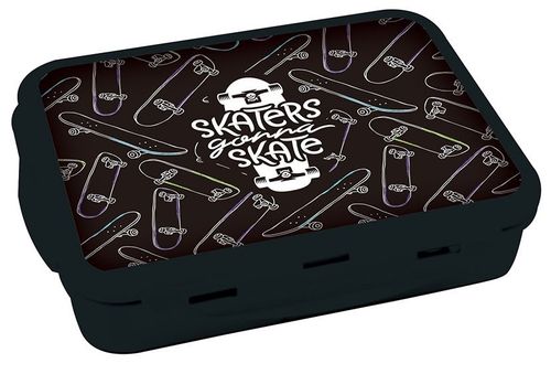 קופסת אוכל מחולקת ל 3 תאים עם נעילת קליפסים - סקייטבורד