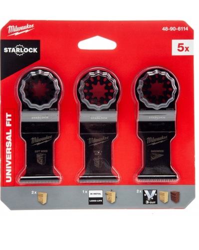 סט 5 להבים לעץ Milwaukee 48906114 Starlock