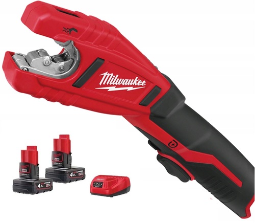 חותך צינורות נחושת נטען 12V כולל 2 סוללות 4AH מבית Milwaukee