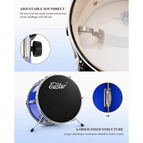 מערכת תופים לילדים בצבע כחול כהה 