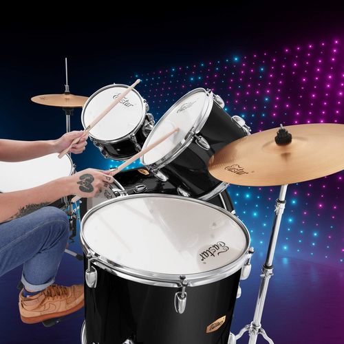 ערכת מערכת תופים בצבע שחור 