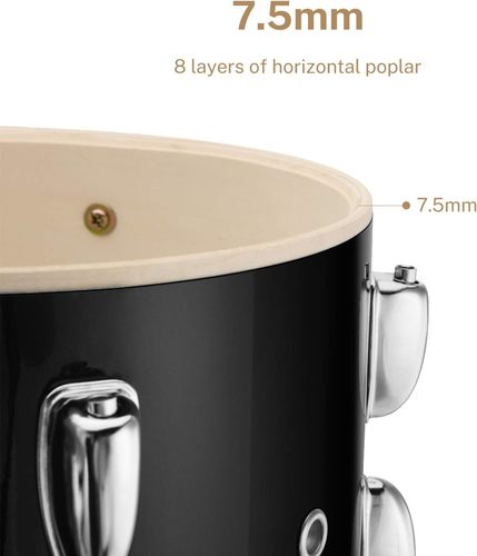 ערכת מערכת תופים בצבע שחור 