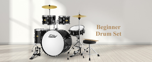 ערכת מערכת תופים בצבע שחור 