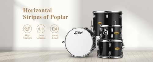 ערכת מערכת תופים בצבע שחור 