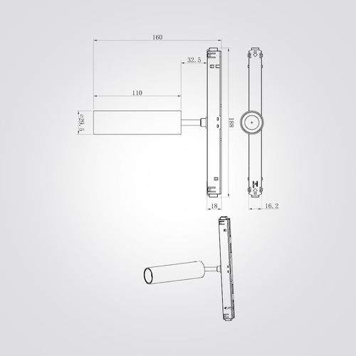 ספוט ורד לפס מגנט לבן 5W