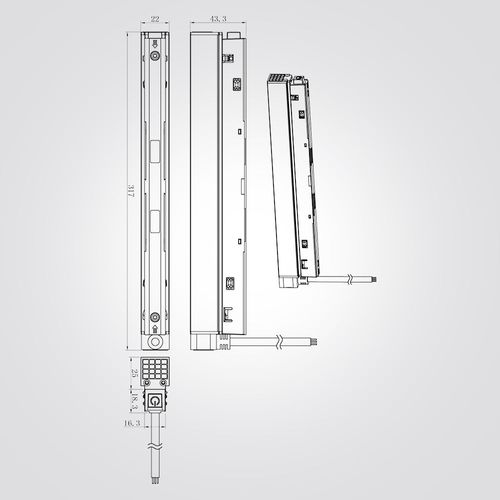 שנאי לפרופיל מגנטי חיצוני 48V 200W שחור