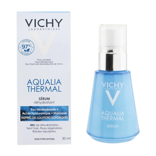 סרום לחות לפנים Aqualia Thermal | מים טרמליים ממעיינות וישי + חומצה היאלורונית + מאנוז ממקור צמחי | מכיל 30 מ