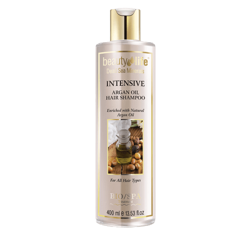 שמפו | עם שמן ארגן |  מכיל 400 מ"ל | Beauty life |  ארומה דד סי | Aroma Dead Sea