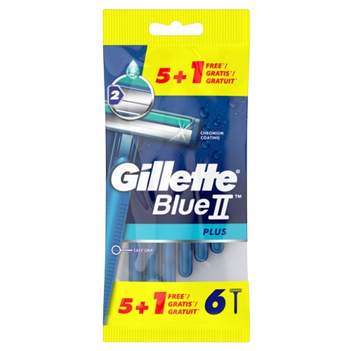 גילט בלו 2 | פלוס | מכיל 6 סכיני גילוח ג'ילט | Gillette