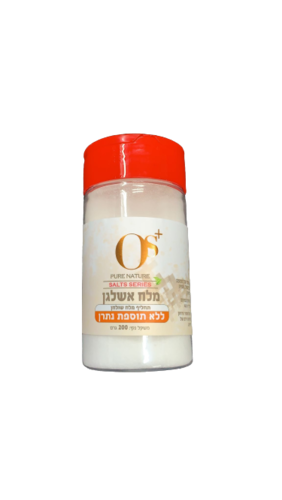 מלח אשלגן | תחליף מלח שולחן | ללא תוספת נתרן | מכיל 200 גרם OS+ PURE NATURE | אוס + טבע טהור 