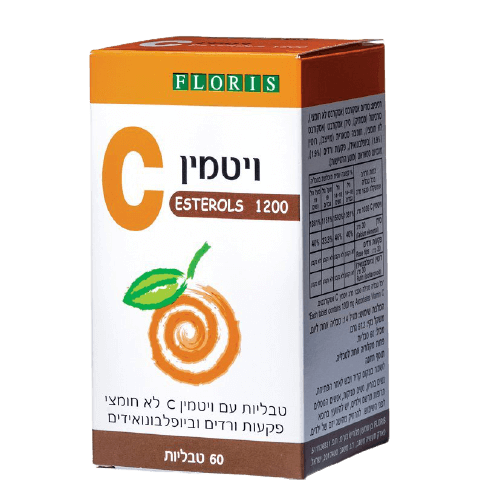 ויטמין C | לא חומצי | מכיל 60 כמוסות | מוצר כשר למהדרין |  פלוריש הדס | Floris Hadas