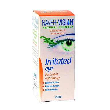 טיפות עיניים | irritated eye | נוסחה טבעית מתמציות צמחים | מכיל 15 מ"ל | נוה פארמה | NavehPharma