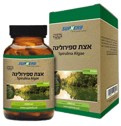 אצת ספירולינה | 600 מ"ג | מכיל 60 כמוסות | מכיל מינון גבוה וייחודי | בעלת ערך תזונתי רב | סופהרב | SUPHERB