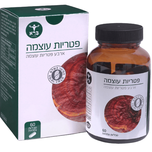 פטריות עוצמה | ארבע פטריות עוצמה | מכיל 60 טבליות צמחים | תוסף תזונה כשר | ברא צמחים | BARA