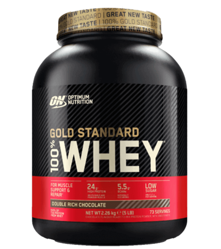OPTIMUM NUTRITION - GOLD STANDARD 100% WHEY | אבקת חלבון אופטימום נוטרישן בטעם שוקולד אגוזי לוז 2.27 ק