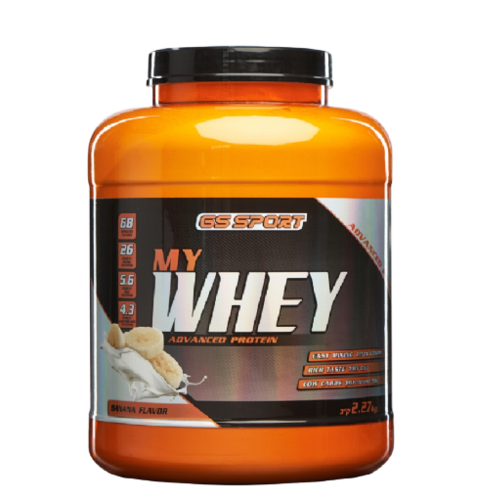 אבקה להכנת משקה חלבון מי גבינה בטעם בננה 2.7 ק