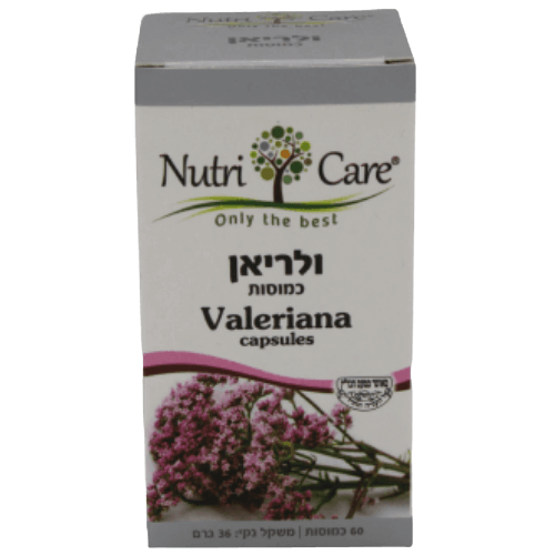 ולריאן | 500 מ"ג | מכיל 60 כמוסות |  נוטרי קר | Nutri Care
