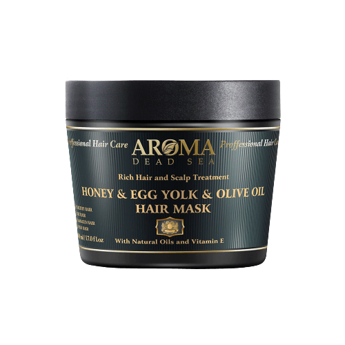 ארומה | מסכת דבש | חלמונים ושמן זית לשיער | 500מ"ל | לחיזוק השיער והשורשים |  ארומה דד סי | Aroma Dead Sea