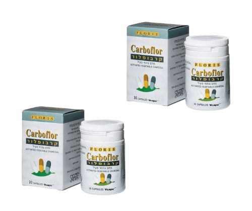 זוג קרבופלור | פחם צמחי פעיל | 60 כמוסות | פלוריש הדס | Floris Hadas