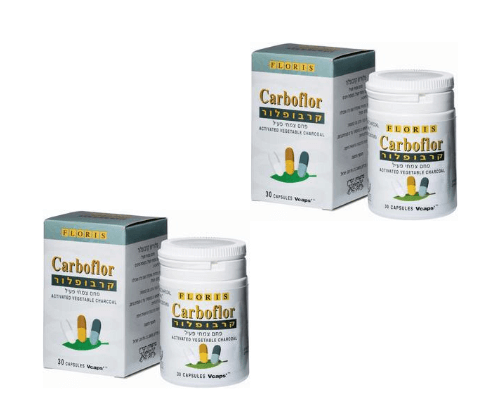 זוג קרבופלור | פחם צמחי פעיל | 60 כמוסות | פלוריש הדס | Floris Hadas