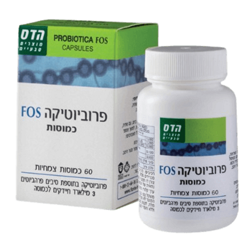 פרוביוטיקה FOS | מכיל 60 כמוסות צמחיות | פרוביוטיקה בתוספת סיבים פרהביוטים |3 מילארד חיידקים לכמוסה | פלוריש הדס | Floris Hadas