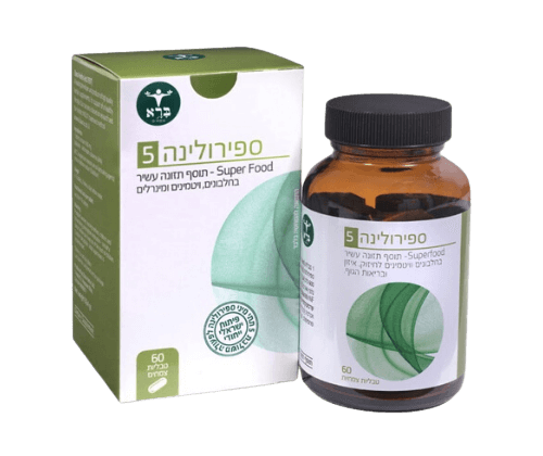 ספירולינה 5 | מכיל 60 טבליות | אצה כחולה |  ברא צמחים | BARA