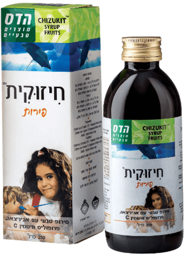 חיזוקית | בטעם פירות | סירופ אכיניצאה | פרופוליס | ויטמין C |  פלוריש הדס | Floris Hadas