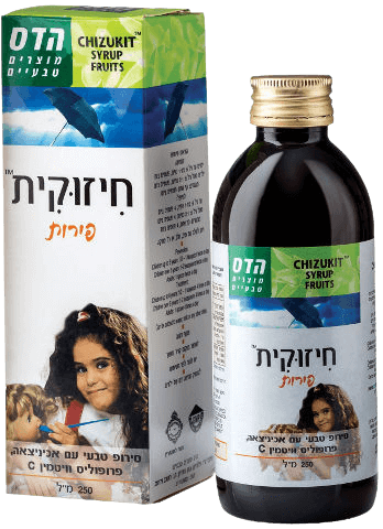 חיזוקית | בטעם פירות | סירופ אכיניצאה | פרופוליס | ויטמין C |  פלוריש הדס | Floris Hadas