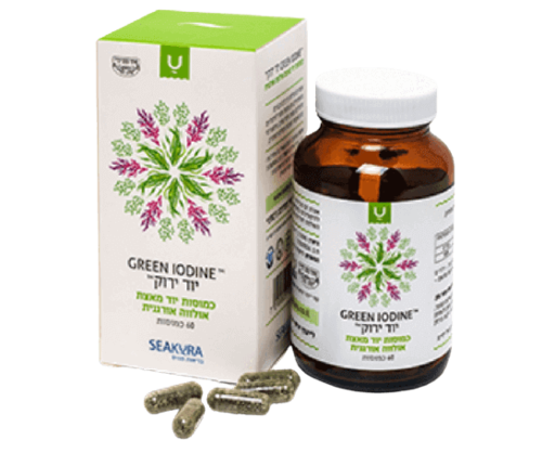 יוד ירוק | Green Iodine | אצת אלוורה עם יוד | מכיל 60 כמוסות | סיקורה | SEAKURA