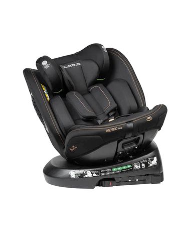 כיסא בטיחות מסתובב 360º משולב בוסטר דגם I-PROTE PLUS בתקן I-Size צבע אפור ספורטליין