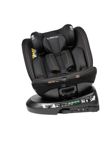 כיסא בטיחות מסתובב 360º משולב בוסטר דגם I-PROTE PLUS בתקן I-Size צבע אפור ספורטליין