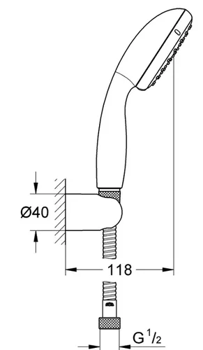 מזלף גרואה 2780310E עם פיה מעוצבת בגימור כרום.
