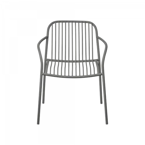כיסא שולחן אפור עם ידיות YUA WIRE Armchair