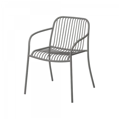 כיסא שולחן אפור עם ידיות YUA WIRE Armchair