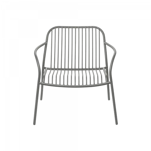 כיסא גן רחב אפור עם ידיות YUA WIRE Lounge chair