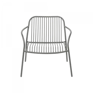כיסא גן רחב אפור עם ידיות YUA WIRE Lounge chair