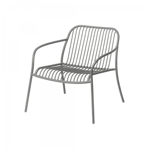 כיסא גן רחב אפור עם ידיות YUA WIRE Lounge chair