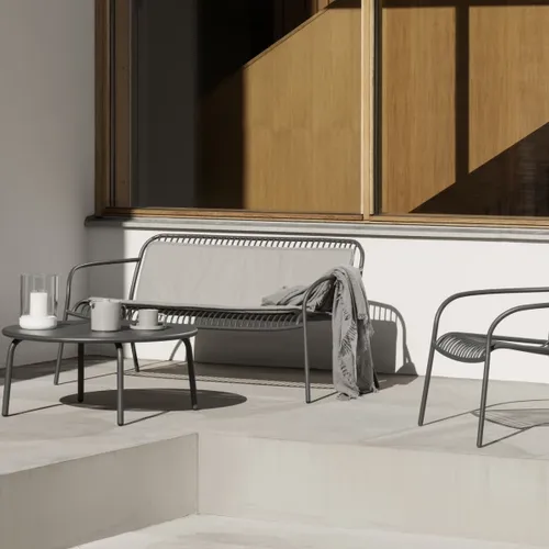 ספסל גן אפור עם ידיות YUA WIRE Lounge Sofa